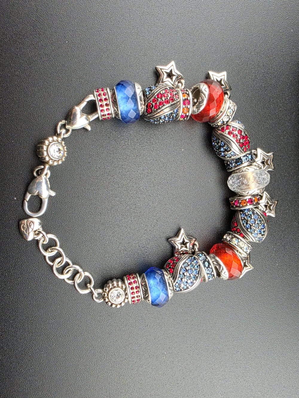 Brighton - Patriotic Red & Blue Crystal Charm Bracelet